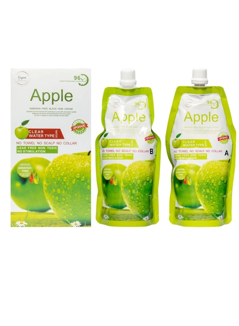 Black Ammonia Free Hair Color Cream - 500 ml Cream + 500 ml Developer - Apple (Natural Black A1) - Image 1