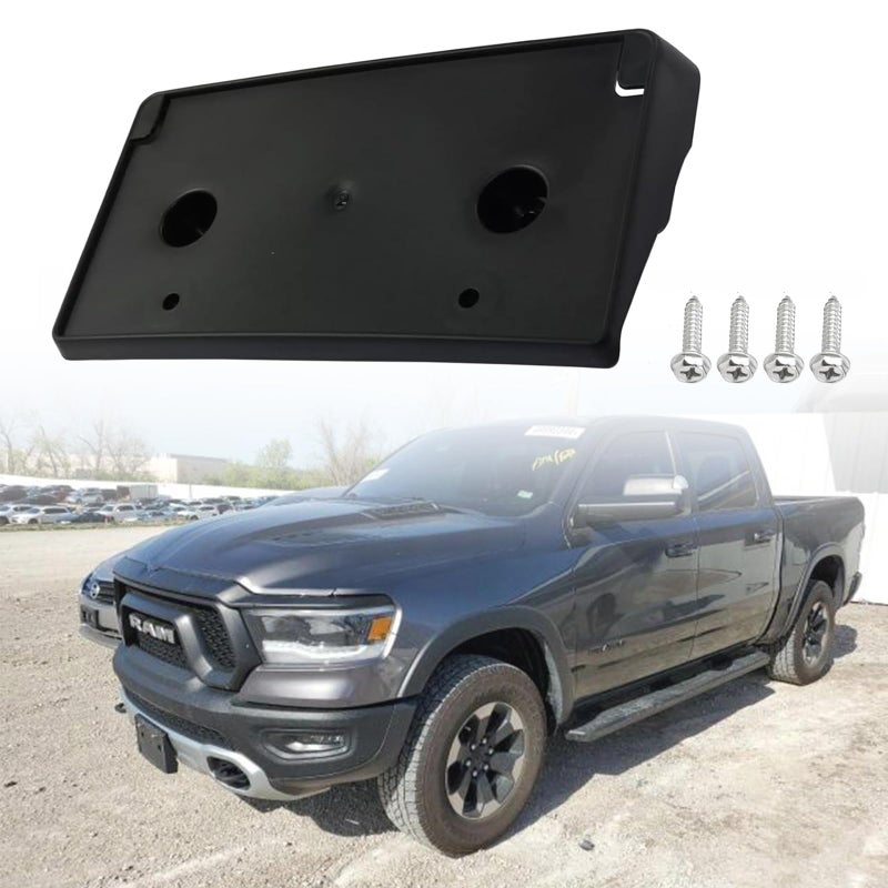 Front License Plate Frame for Dodge Ram 1500 DT Rebel TRX ONLY 20192024 Front Bumper License Tag Plate Holder Mounting Bracket Replace 68274219AD NOT FIT for DSClassic and Other DT Bumper