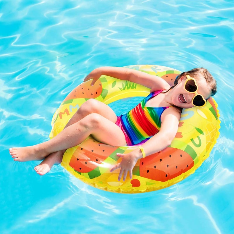 Mulic Inflatable Pool Floats for Children Kids - 3 Pack Swim Ring Tube Toys for Swimming Pool Outdoor Beach Party - Image 2