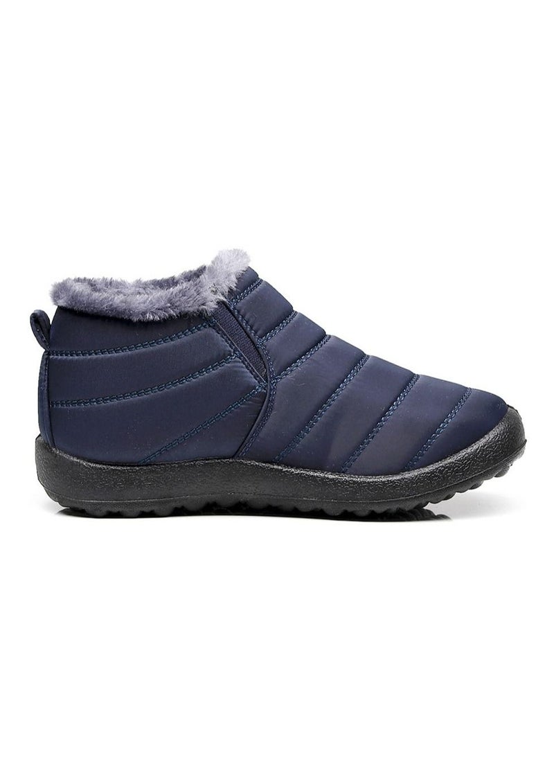 Loquat - Ankle Boots Thermal Slip On Casual Footwear for Women Blue - Image 1