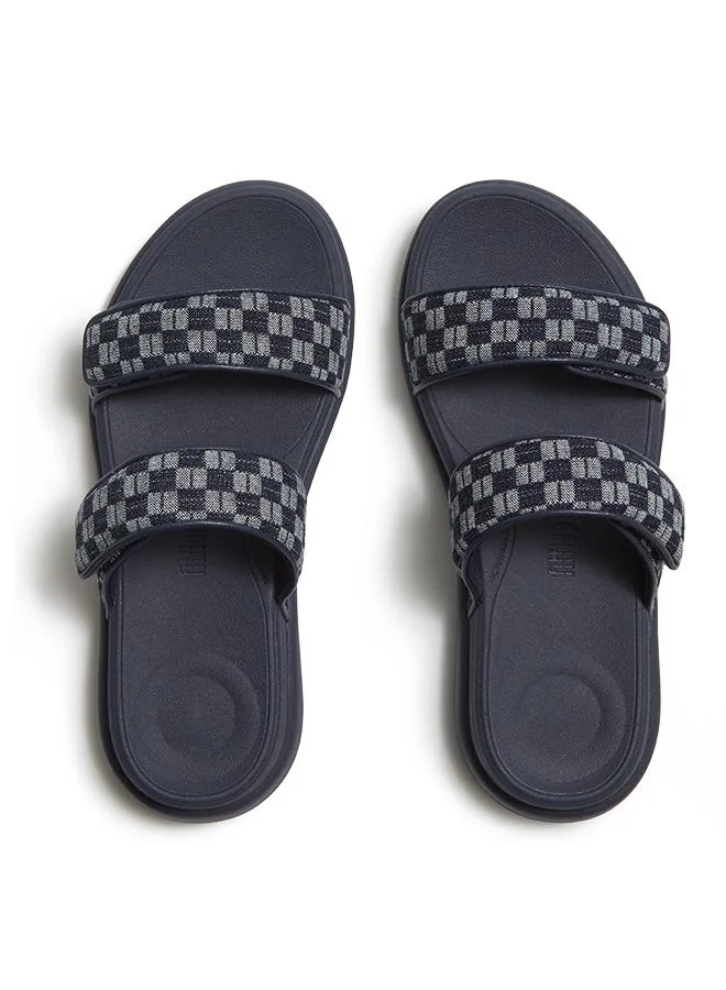 فيت فلوب F-MODE GO ADJ. CHECKERBOARD-DENIM TWO-BAR SLIDES