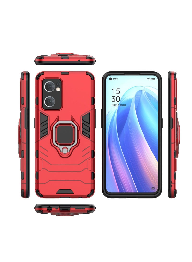 Red Protective Cover With Ring Bracket For Oppo - Image 2