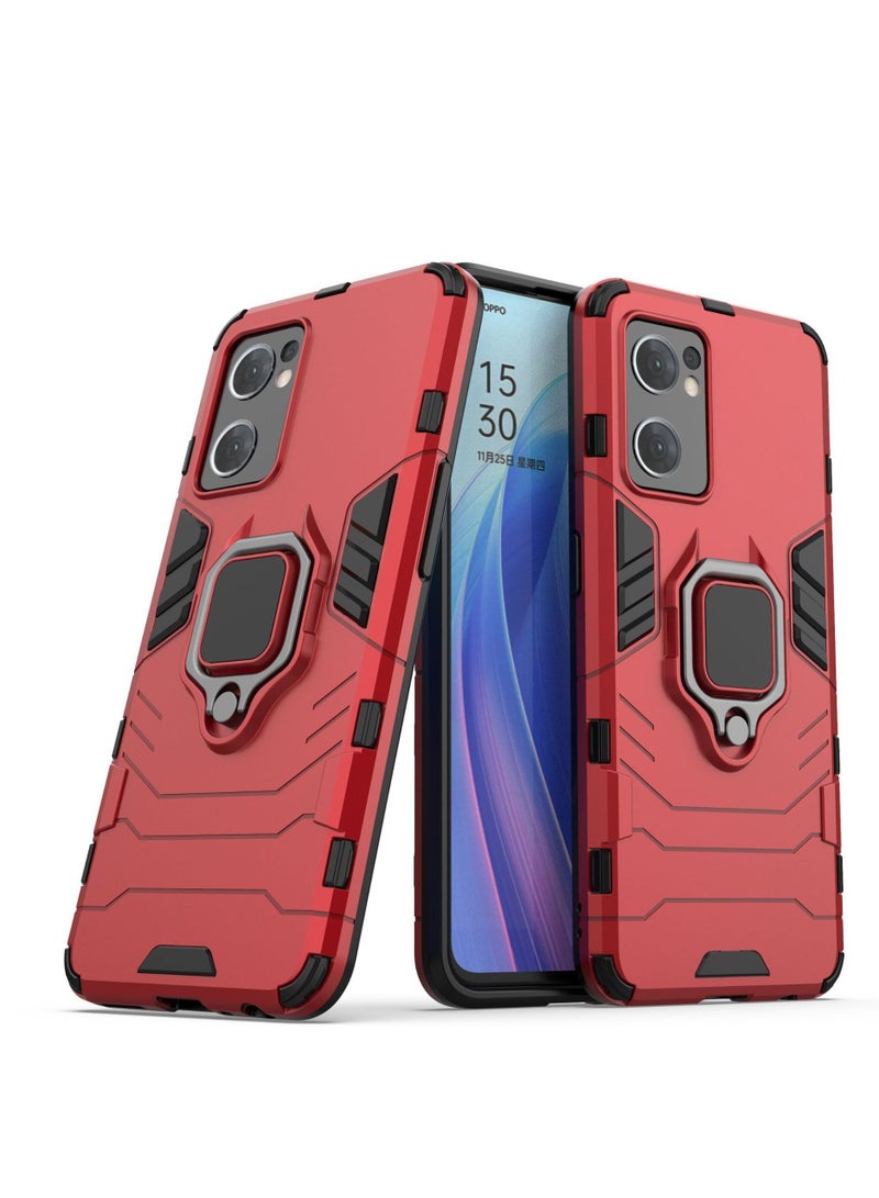 Red Protective Cover With Ring Bracket For Oppo - Image 1