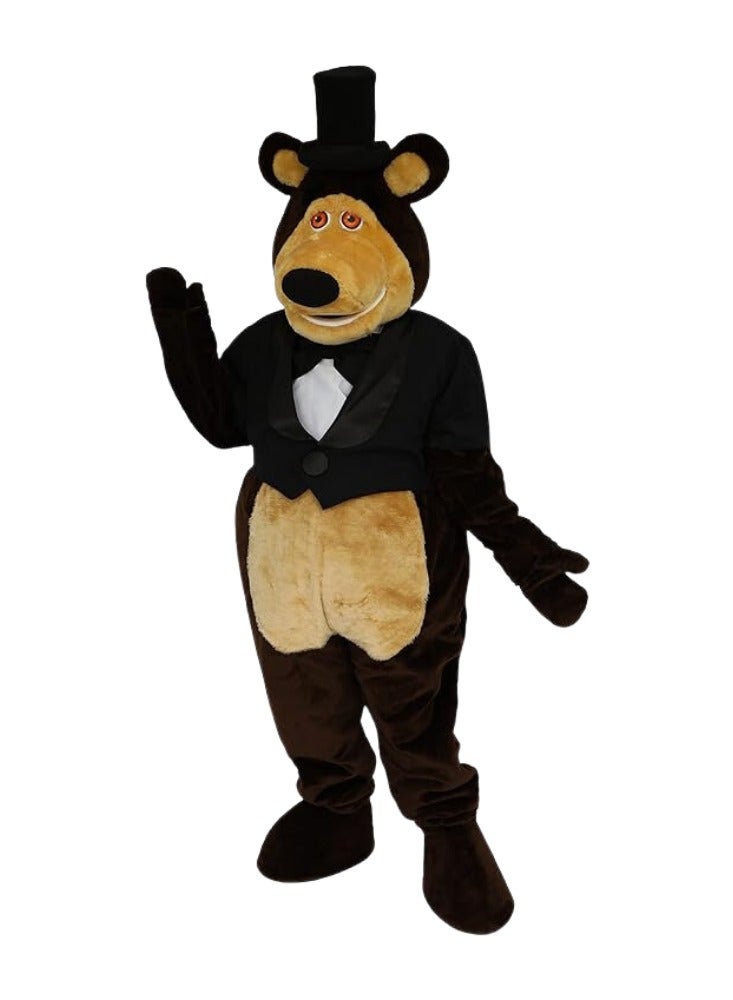 Carnival Mascot Carnival Mascot Bear George Costume, Full Body Adult Size Bear Mascot, 1 Size For All Handmade From Premium Quality Materials, Mascot Uniforms Perfect for Kids, Halloween, & Parties, Brown  - Image 1