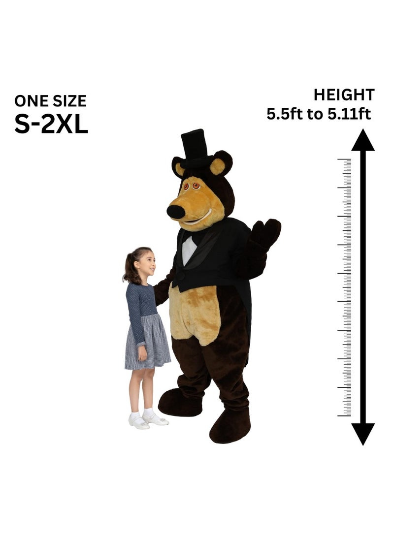 Carnival Mascot Carnival Mascot Bear George Costume, Full Body Adult Size Bear Mascot, 1 Size For All Handmade From Premium Quality Materials, Mascot Uniforms Perfect for Kids, Halloween, & Parties, Brown  - Image 2