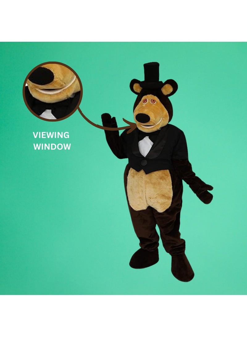 Carnival Mascot Carnival Mascot Bear George Costume, Full Body Adult Size Bear Mascot, 1 Size For All Handmade From Premium Quality Materials, Mascot Uniforms Perfect for Kids, Halloween, & Parties, Brown  - Image 4