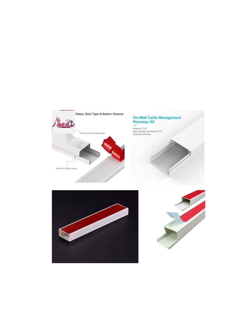 ABBASALI 90cm Square Cable Box Self Adhesive PVC Trunking White Red Sticker Wall Cord Cover Cable Concealer  - Image 5