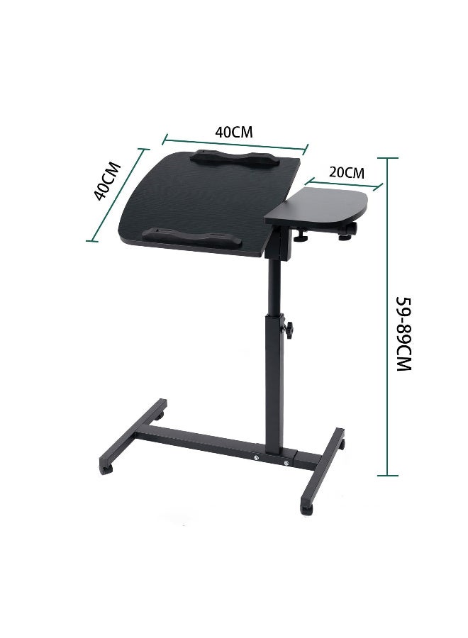 ZERIFAM Overbed Table with Wheels, Adjustable Overbed Table, Tilting Desktop, Rolling Laptop Desk for Bed, Sofa, Or Hospital Use, Mobile Standing Desks for Laptop, Notebook, And Meals (black) - Image 5