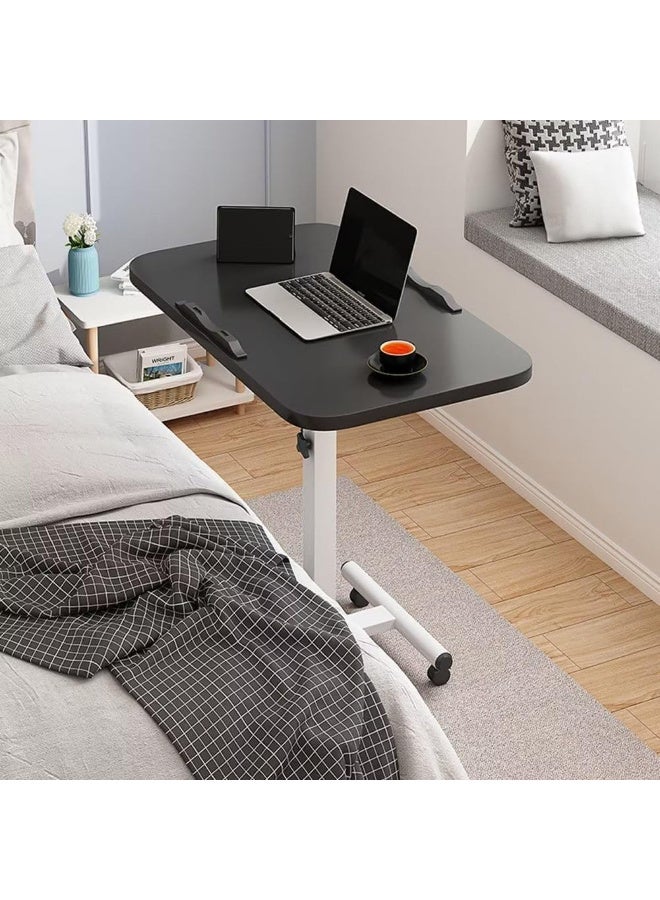ZERIFAM Overbed Table with Wheels, Adjustable Overbed Table, Tilting Desktop, Rolling Laptop Desk for Bed, Sofa, Or Hospital Use, Mobile Standing Desks for Laptop, Notebook, And Meals (black) - Image 1