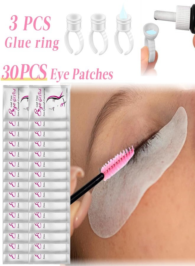 BEFACL 30 Lash Lift Rods Silicone Eyelash Pads 1 Eyelash Separator Tool with Separation Comb 3 Glue Rings 10 Y-shap Brushes 50 Cotton Swabs 1 Bag 50 Crystal Mascara Brushes 30 Pairs Eye Pads - Image 4