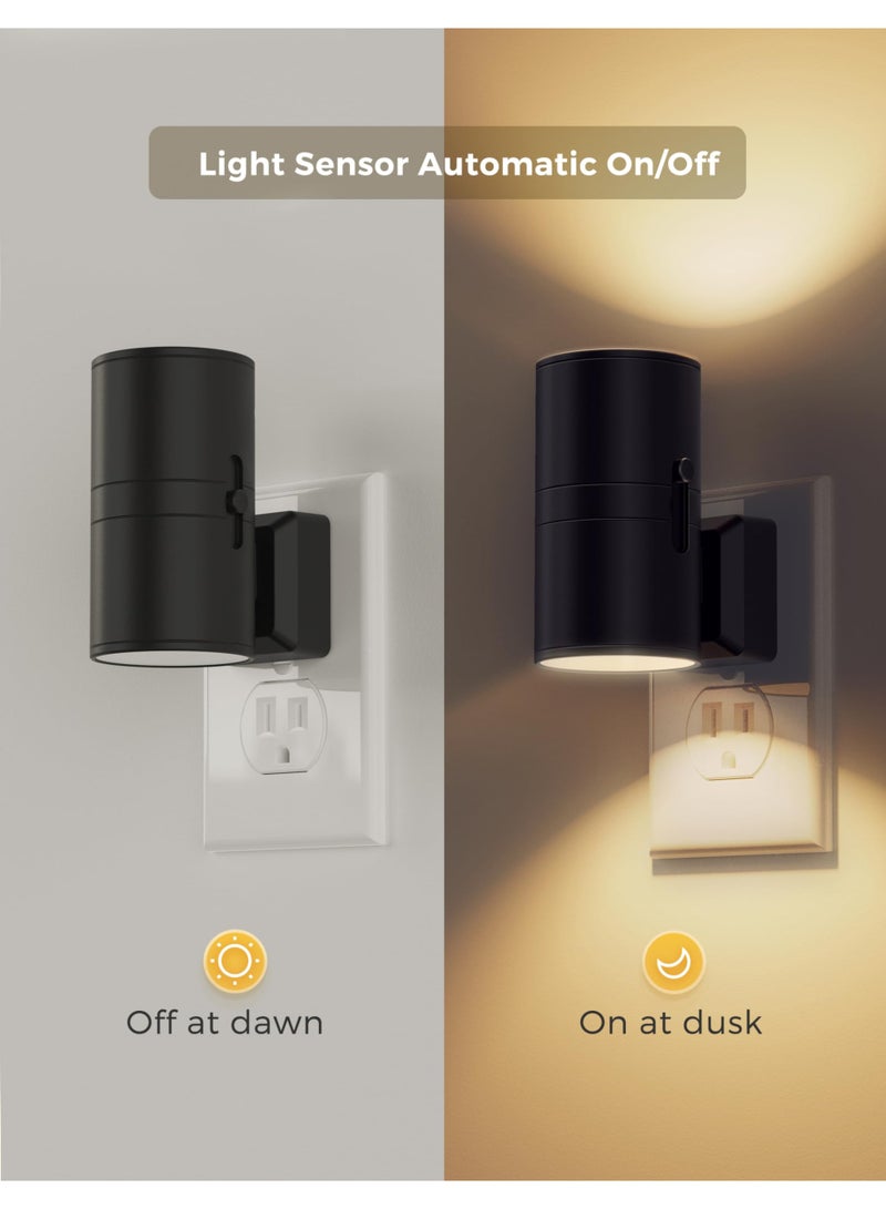 Noorly Night Light, Modern LED Night Lights Plug into Wall, Dusk to Dawn Sensor, Soft White 3000K, 0-100LM Adjustable Brightness, Dimmable Nightlight for Hallway, Bedroom, Stairway, 2 Pack - Image 3