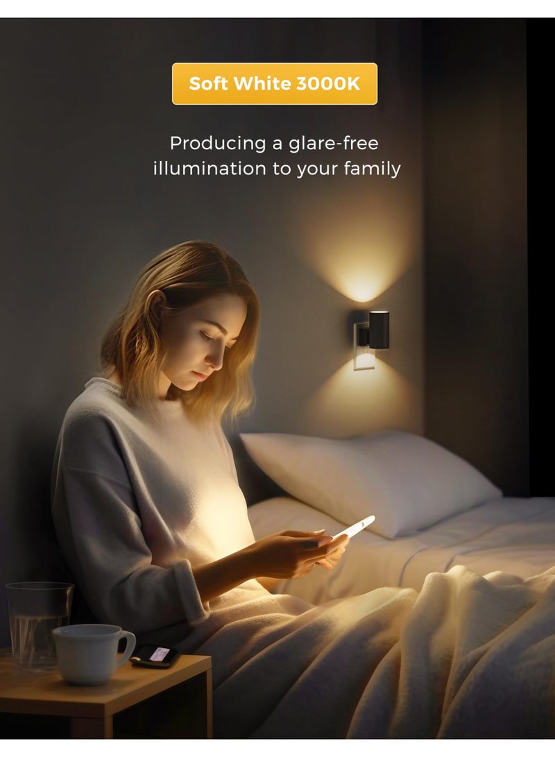 Noorly Night Light, Modern LED Night Lights Plug into Wall, Dusk to Dawn Sensor, Soft White 3000K, 0-100LM Adjustable Brightness, Dimmable Nightlight for Hallway, Bedroom, Stairway, 2 Pack - Image 5