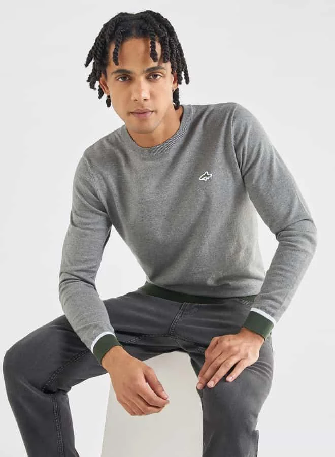 Splash FAV Solid Sweatshirt with Long Sleeves and Crew Neck