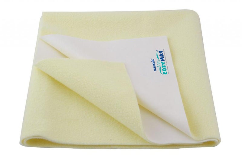 Newnik Baby Mat Waterproof Dry Sheet/Reusable Absorbent Sheets/Underpads (Size: 200cm X 260cm) Yellow, Double Bed - Image 1