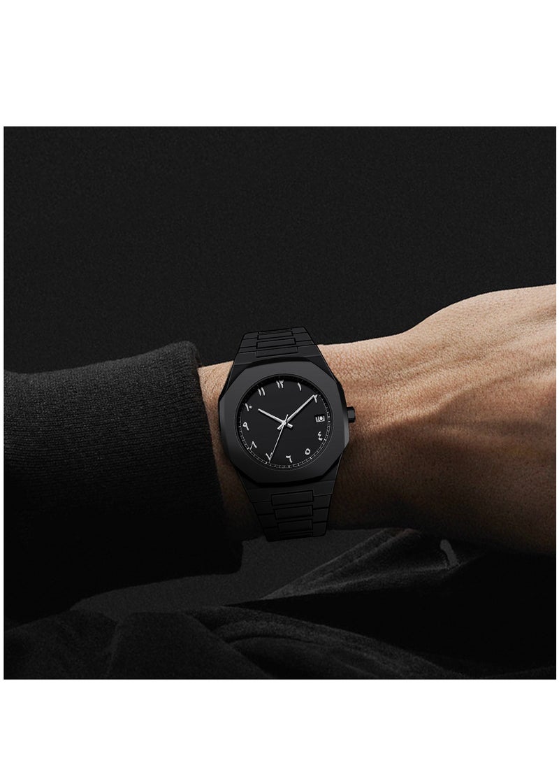 Minimalist Men’s Waterproof Quartz Watch – Lightweight, Casual Design with Arabic Calendar Display & Durable Plastic Build  - Image 4