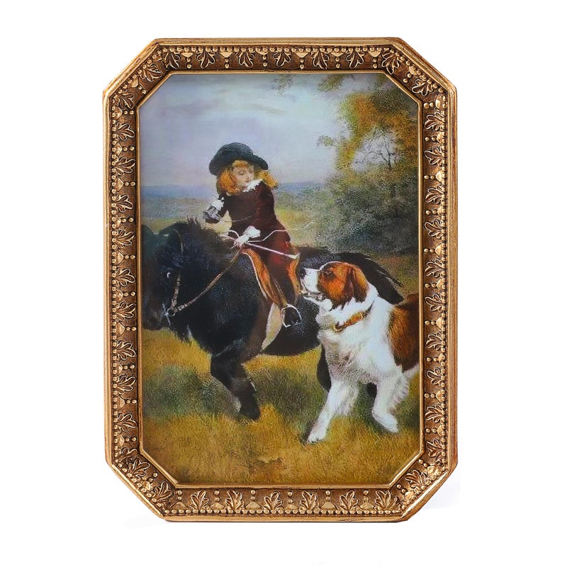 SIKOO Vintage Picture Frame 4x6 Antique Bronze Gold Picture Frame Antique Wall Decor Tabletop and Wall Mount Display Retro Photo Gallery - Image 1