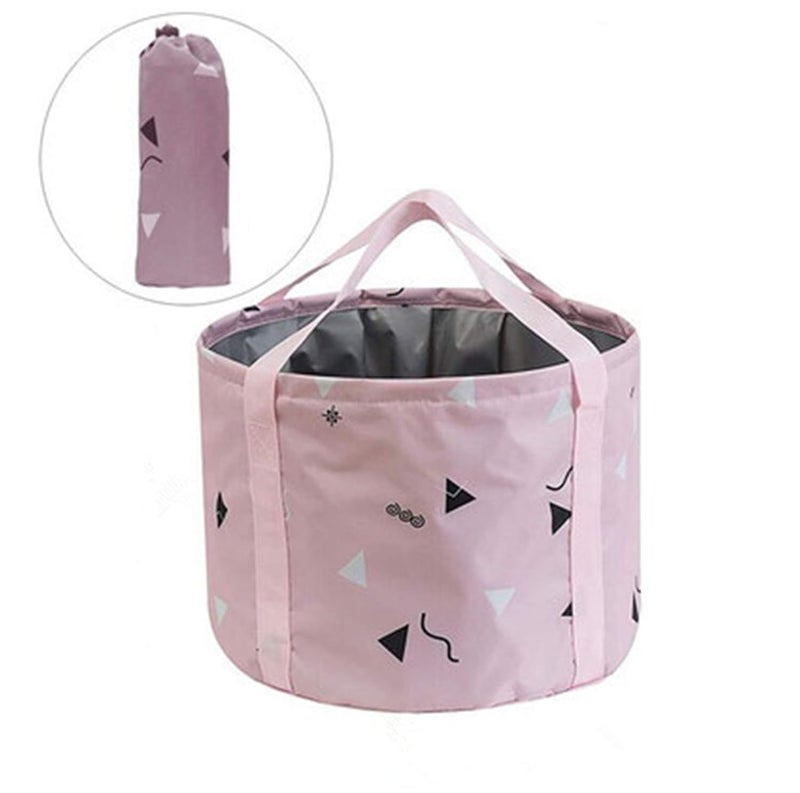 DoroSun 14L Collapsible Feet Soaking Bag Tub with Handles for Girls Women Portable Pedicure Foot Spa Soak Bath Foldable Basin Bucket for Travel Camping Pink