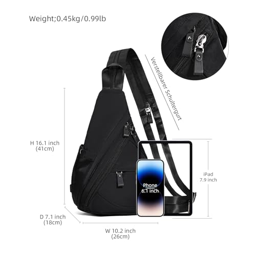 KL928 Nylon Sling Bag - Small Crossbody Backpack Shoulder Casual Daypack Multipurpose Rucksack for Men Women - Image 2