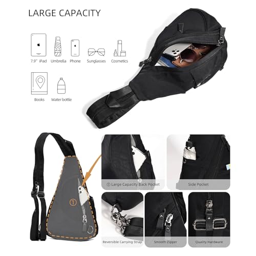 KL928 Nylon Sling Bag - Small Crossbody Backpack Shoulder Casual Daypack Multipurpose Rucksack for Men Women - Image 4