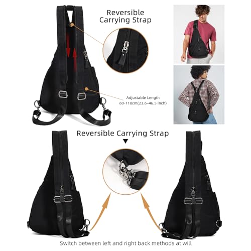KL928 Nylon Sling Bag - Small Crossbody Backpack Shoulder Casual Daypack Multipurpose Rucksack for Men Women - Image 3