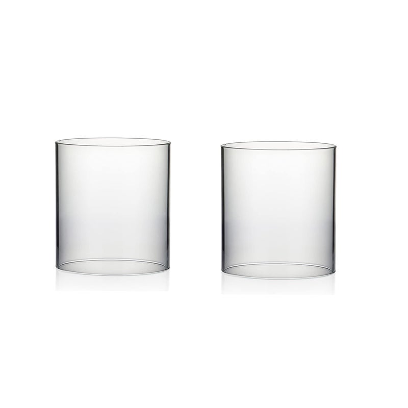 WGVI Hurricane Candle Holder Sleeve Wide 55 Height 6 2 Pieces Clear Glass Cylinder Open Both Ends Chimney Shade Tube HST5506_2pc