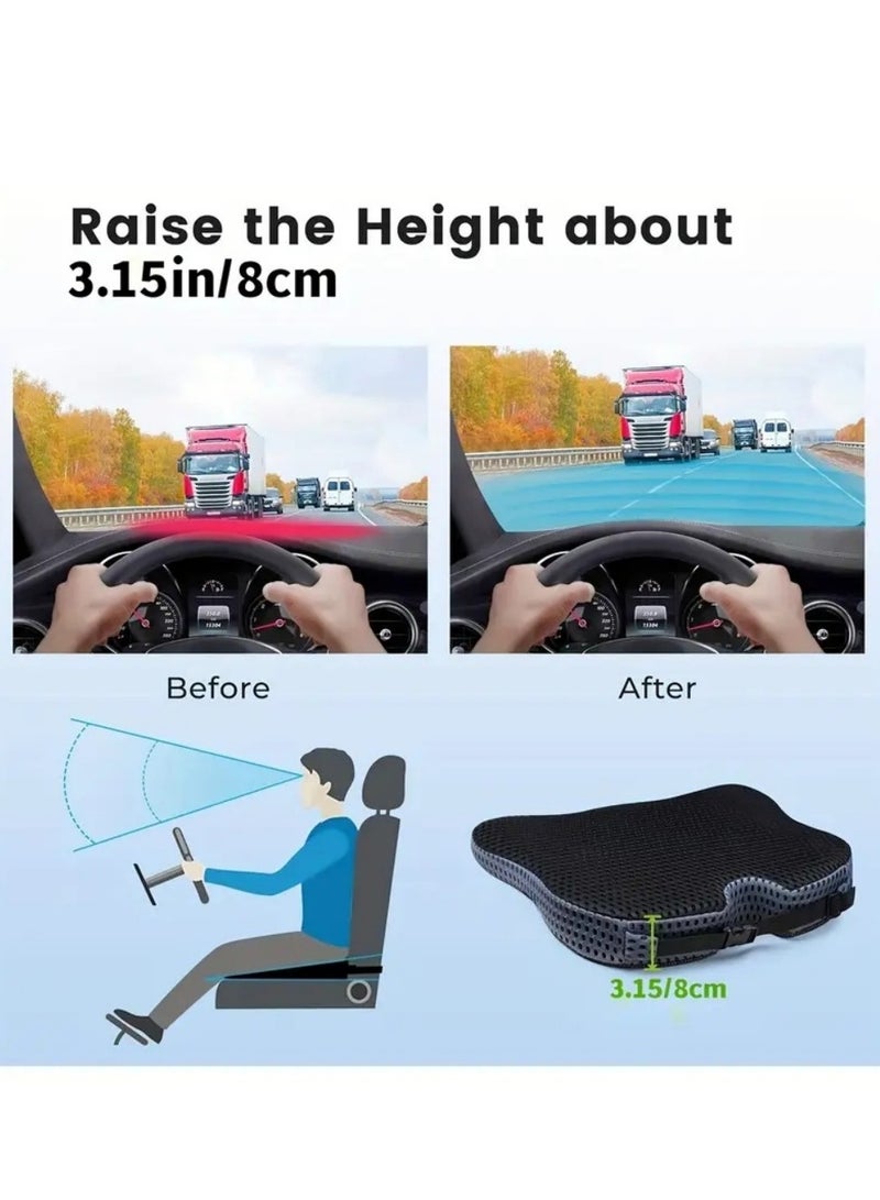 Wedge Seat Cushion for Car Seat Driver/Passenger- Car Seat Cushions for Driving Improve Vision/Posture - Memory Foam Car Seat Cushion for Hip Pain
