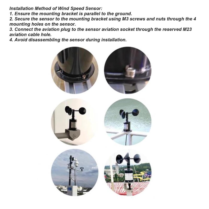 Ultrasonic Anemometer Wind Speed Sensor 4 20mA 9 30V High Accuracy Outdoor Air Flow Meter - Image 3