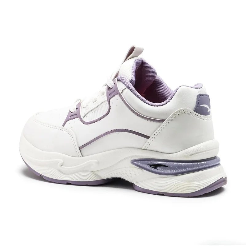 Asian Lightweight Offwhite Lavender Sneakers for Women and Girls