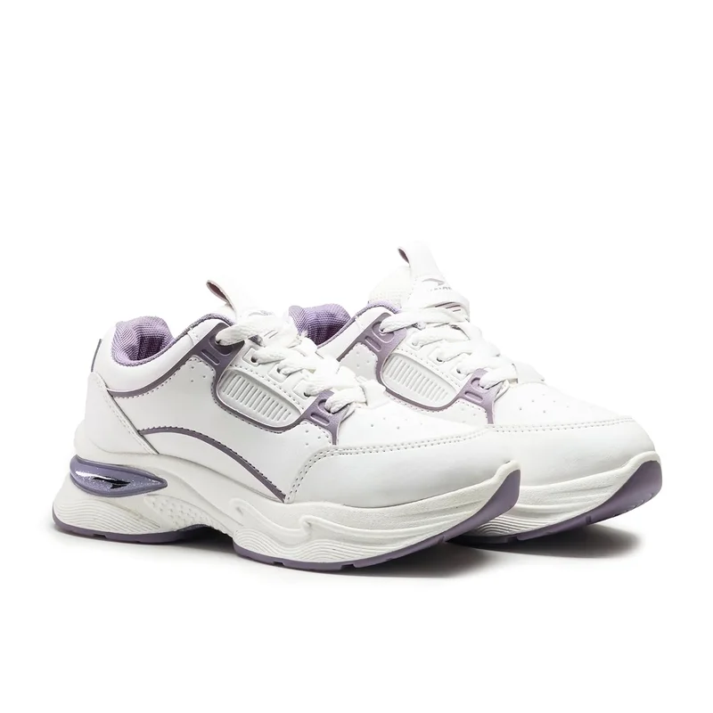 Asian Lightweight Offwhite Lavender Sneakers for Women and Girls