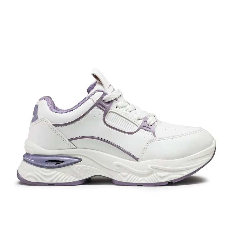 Asian Lightweight Offwhite Lavender Sneakers for Women and Girls