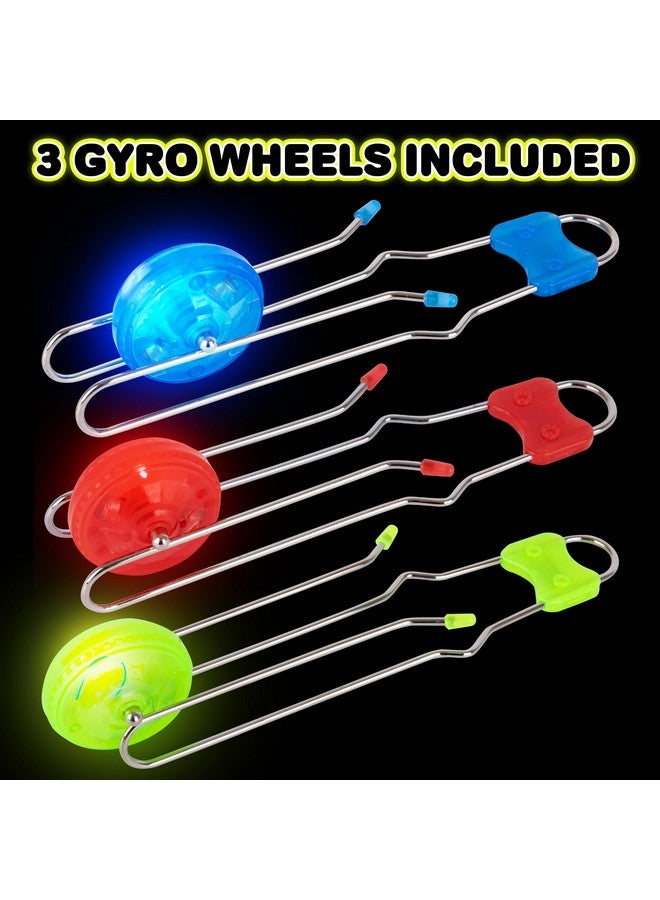 ArtCreativity مجموعة عجلات جيرو المضيئة الكلاسيكية من آرت كرييتيفيتي للأطفال - 3، 8.5 بوصة، تأثيرات إضاءة دوارة ساحرة، ألعاب دوارة للأطفال ذوي التوحد، ألعاب حسية للأطفال، هدية للأولاد والبنات - Image 2