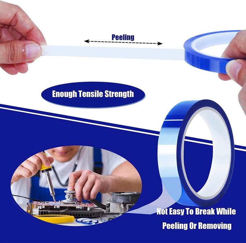 KASTWAVE 2 Rolls Blue Heat Tape High Temperature Heat Resistant Tape Heat Transfer Tape For Heat Sublimation Press Vinyl, No Residue - 20Mm X33M(108Ft) - Image 2