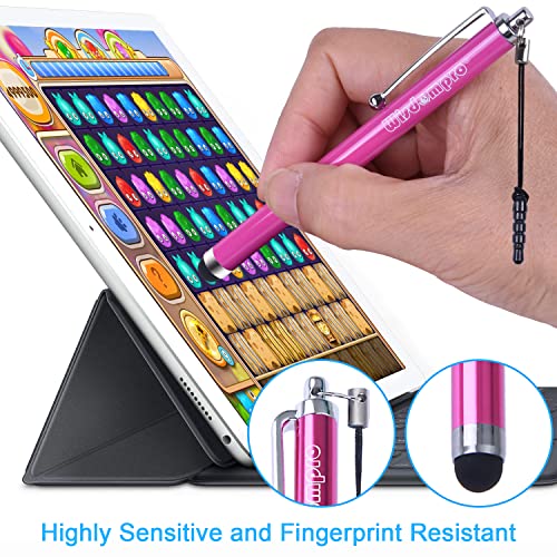 Wisdompro Stylus Pens for Touch Screens, 9 Pack of Universal Rubber Tip Stylus with Lanyard Tether for iPad, for Tablet, for iPhone, for Samsung and All Touchsreen Devices (6-Color Girl Pack) - Image 3