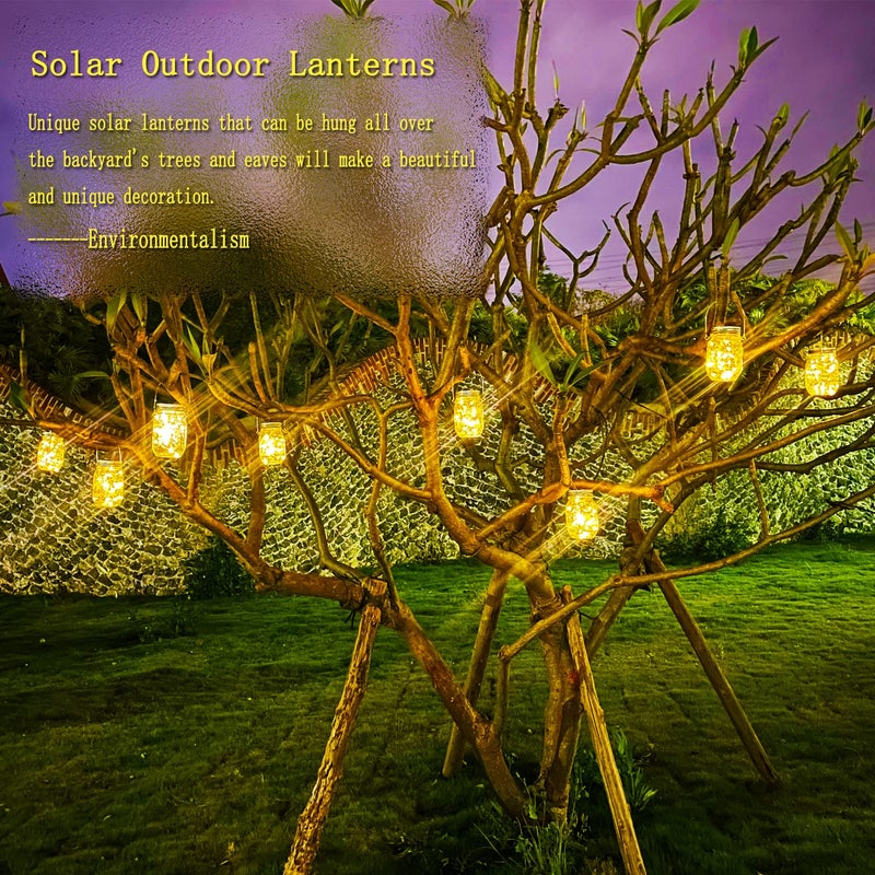 Cooo 12 Pack Gifts for Him Her Solar Lanterns Outdoor Waterproof Upgraded Crystal Glass Solar Mason Jar Lights 30 LED 215% Larger SolarPanelï¼ˆJust a Little More,Get Double The Delight-Warm Whiteï¼‰ - Image 3