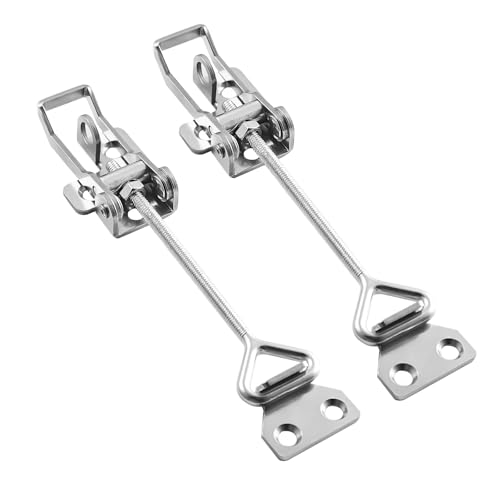 RiaYer Industrial Strength Toggle Clamp Set 304 SS Locking Hasp 155175mm61369 Inch 2Pack 1320Lbs Rated Quick Release Latches for Heavy Equipment - Image 1