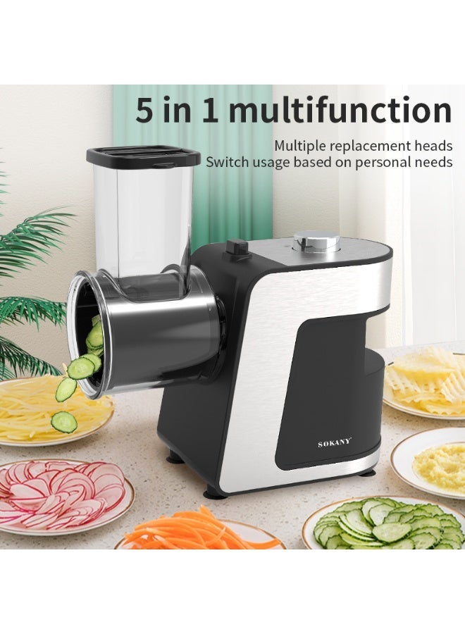 sokany Electric Vegetable Chopper 1000W, Multifunctional Food Processor for Slicing, Shredding & Grating, Vegetable Cutter for Carrot, Potato, Cucumber, Black - Image 2