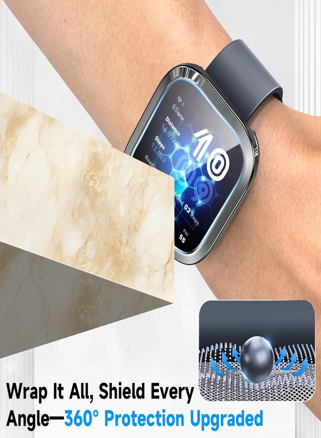 ايوونو عبوة من 4 قطع لحماية شاشة ساعة Amazfit Bip 6، مصنوعة من مادة TPU المرنة والناعمة [ليست زجاجًا]، غطاء حماية كامل مقاوم للصدمات والخدوش، متوفر بألوان: شفاف/أسود/فضي/شفاف - Image 2