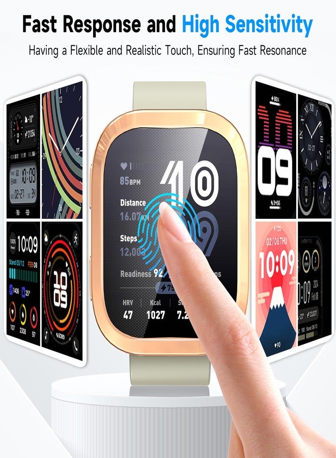 ايوونو عبوة من 4 قطع لحماية شاشة ساعة Amazfit Bip 6، مصنوعة من مادة TPU المرنة والناعمة [ليست زجاجًا]، غطاء حماية كامل مقاوم للصدمات والخدوش، متوفر بألوان: شفاف/أسود/فضي/شفاف - Image 5