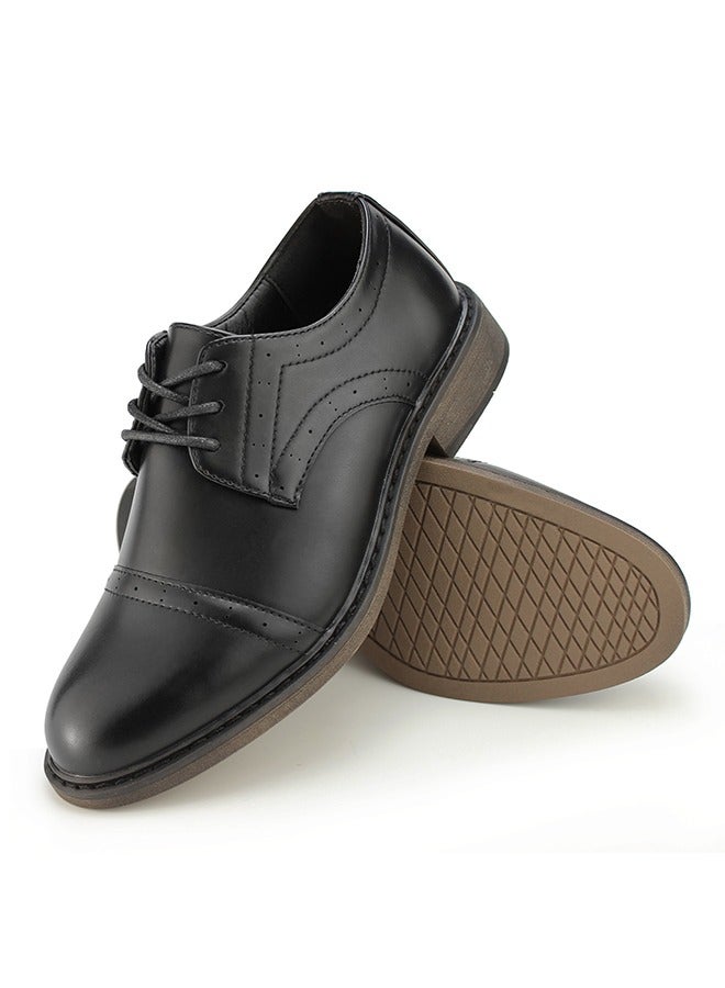 Hawkwell أحذية للأولاد الصغار ذات المقدمة العالية أحذية أوكسفورد رسمية كلاسيكية (طفل صغير/طفل كبير/شباب) - Image 4