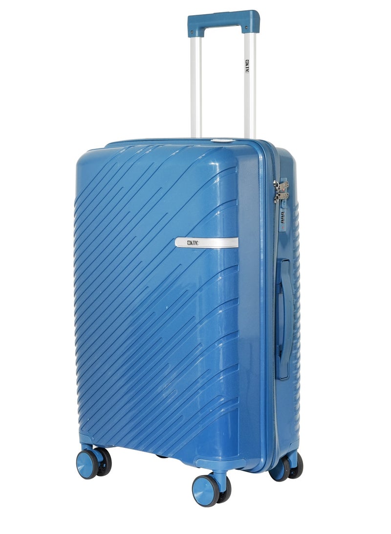 KTMC Polypropylene Luggage 24 and 28 inches Check-in Suitcases, H-8882 Pearl Blue - Image 2