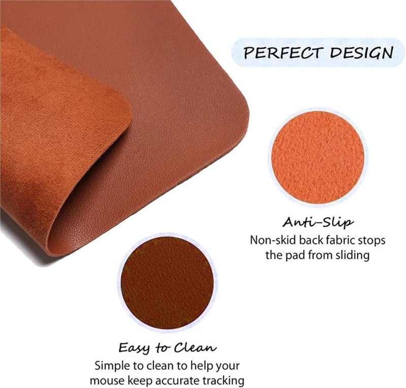 12pcs Creative Universal Anti-Slip Mouse Pad Leather Gaming Mice Mat New Desk Cushion Fashion Comfortable for Laptop(Black) - Image 5