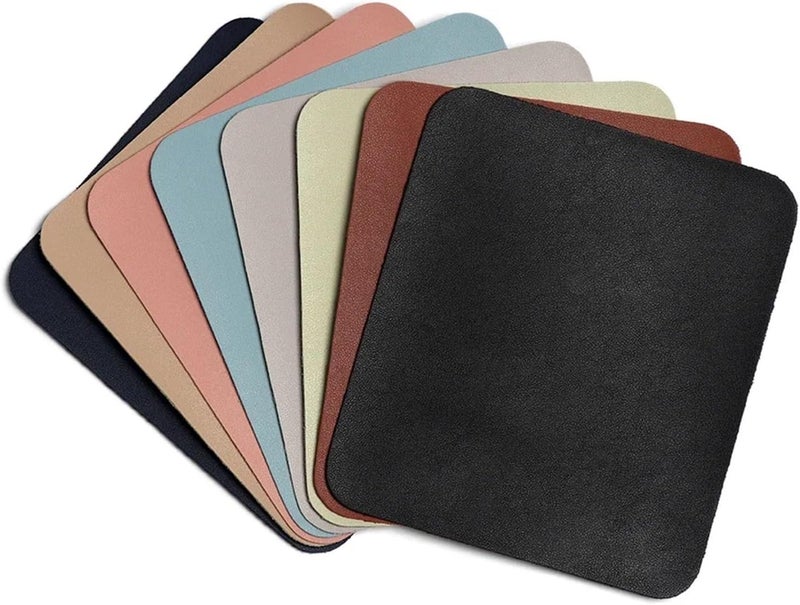 12pcs Creative Universal Anti-Slip Mouse Pad Leather Gaming Mice Mat New Desk Cushion Fashion Comfortable for Laptop(Black) - Image 2