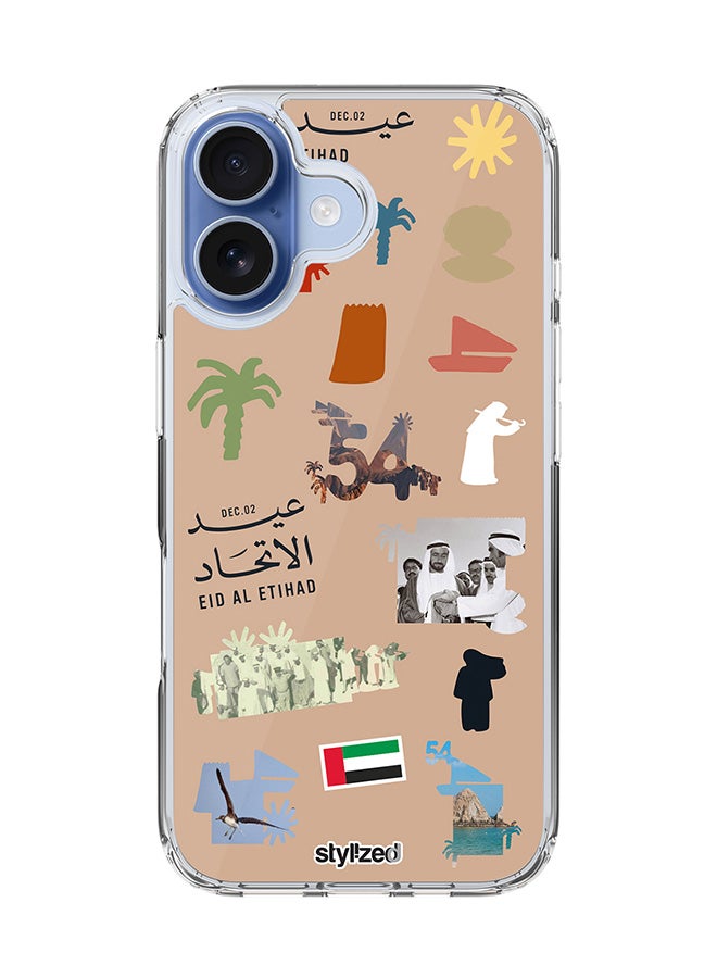 Stylizedd غطاء آيفون 17 [متوافق مع MagSafe] غطاء مغناطيسي رقيق شفاف - عيد الاتحاد 54 لدولة الإمارات العربية المتحدة، بني - Image 1