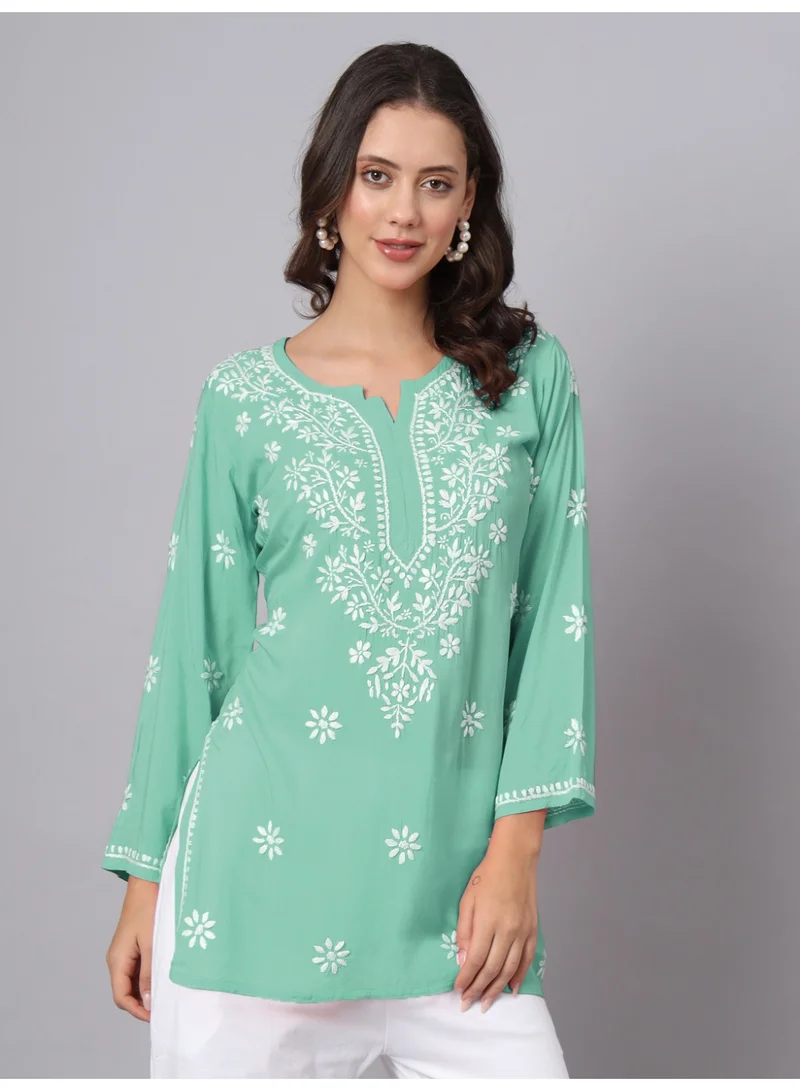 Alaya Hand Embroidered Chikankari Modal Kurti-AL3611