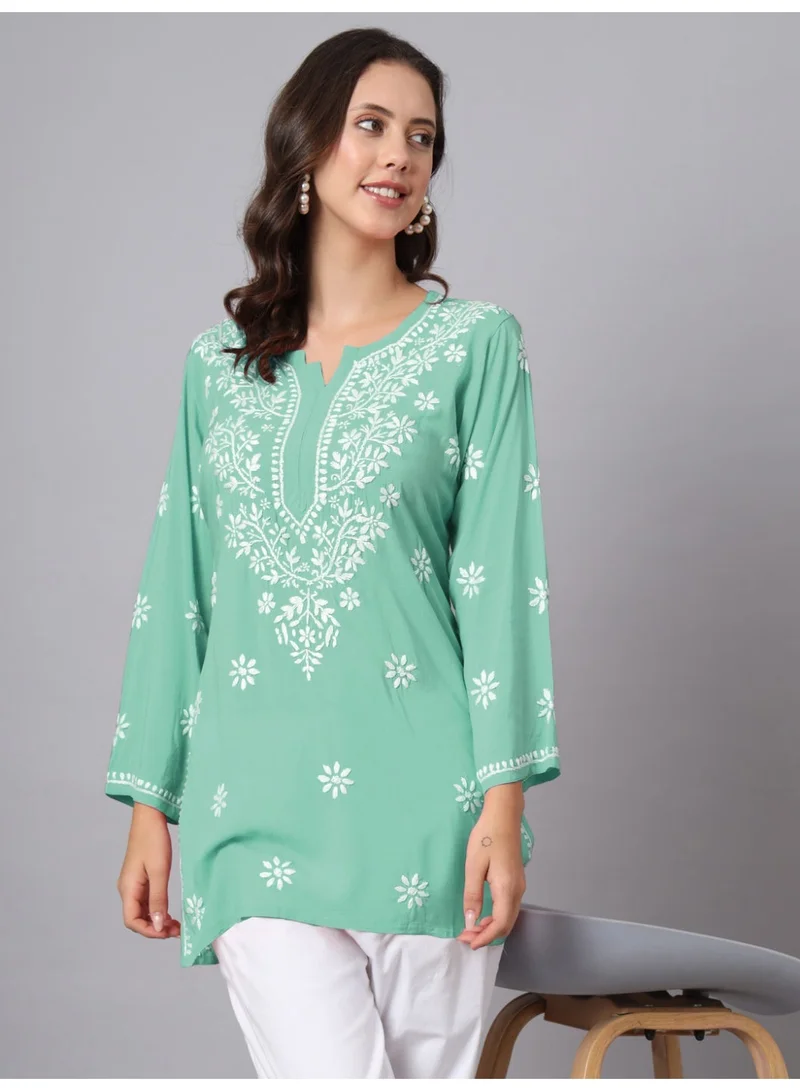 Alaya Hand Embroidered Chikankari Modal Kurti-AL3611