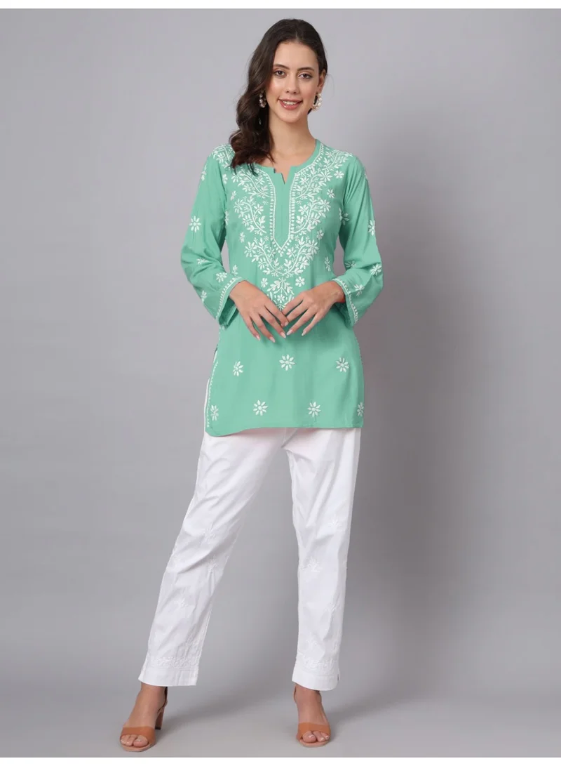 الايا كرتي مطرز يدويًا بشيكانكاري من المودال