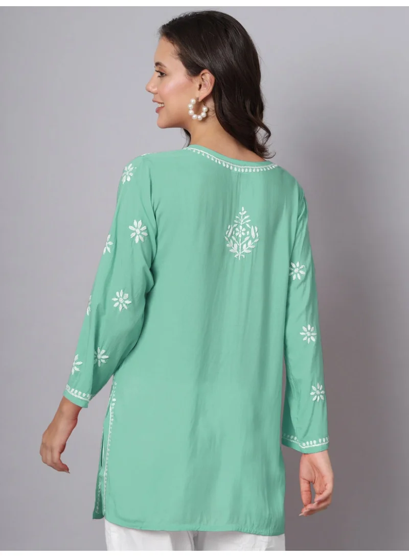 Alaya Hand Embroidered Chikankari Modal Kurti-AL3611