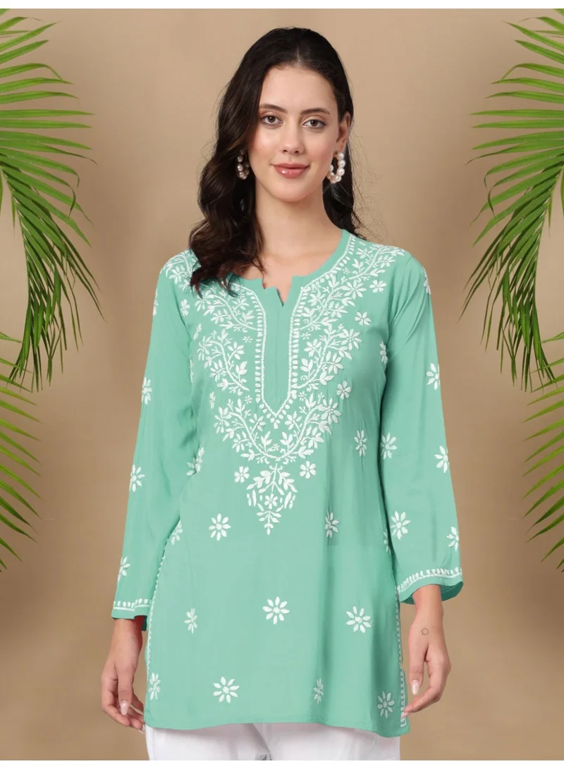 Alaya Hand Embroidered Chikankari Modal Kurti-AL3611