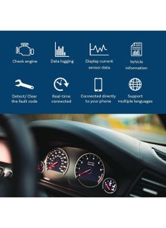 kingbolen Wireless ELM327 OBD2 Auto Car Scanner Adapter Bluetooth - Car Scanner Compatible with iOS, iPhone, iPad and Android – OBD2 Reader Car Diagnostic Tool – Check Engine Code Reader – Upgraded V2.1  - Image 3