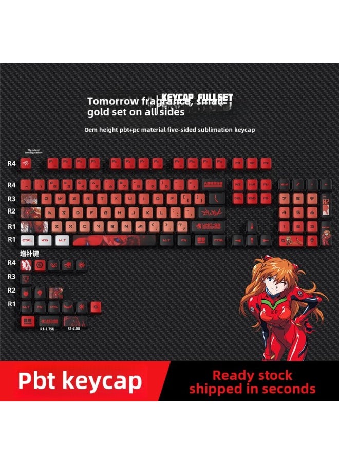 Generic Secret EVA Asuka Four-sided Transparent Pudding Key Cap PBT PC Material Sublimation Process Small Complete Set-Color:EVA Initial Number Machine Four-sided Transparent Key Cap Small Full Set  - Image 2